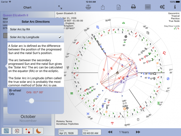 Long Press - Solar Arc settings